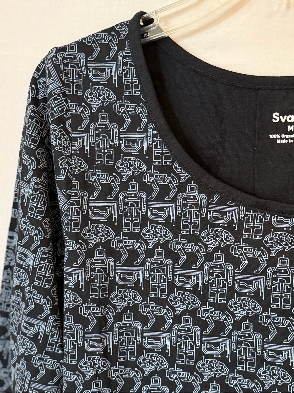 Robot STEM Print Tunic Top 3/4 Sleeve Svaha Organic Cotton